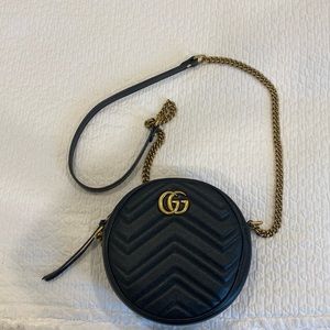 GUCCI Mini Marmont Matelassé Round Shoulder Bag